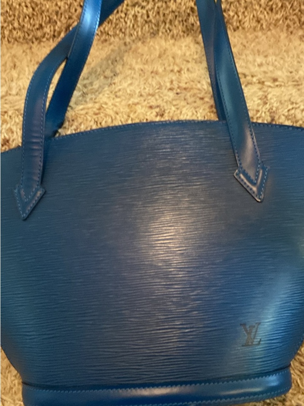 Louis Vuitton Navy Blue Epi Leather Tote